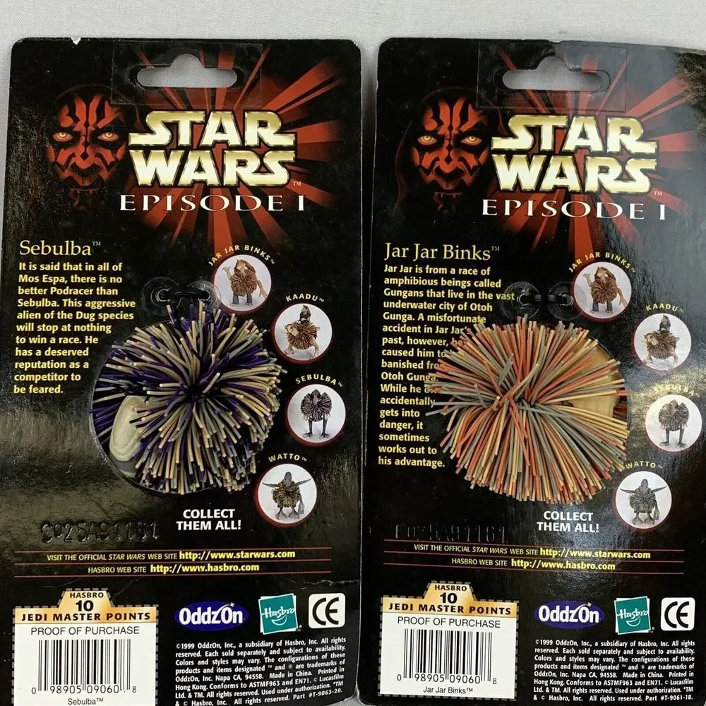 Star Wars Episode 1 Sebulba Jar Jar Binks Koosh Figure Lot Of‎ 2 Vintage  NEW